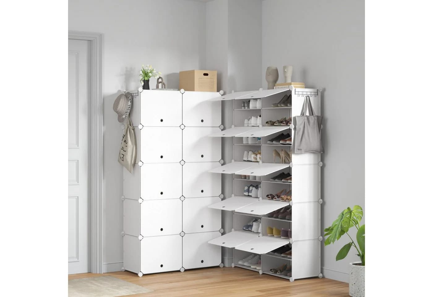 Mondeer Schuhregal Kunststoff-Schuhschrank 40 Paar Schuhe - Bild 4
