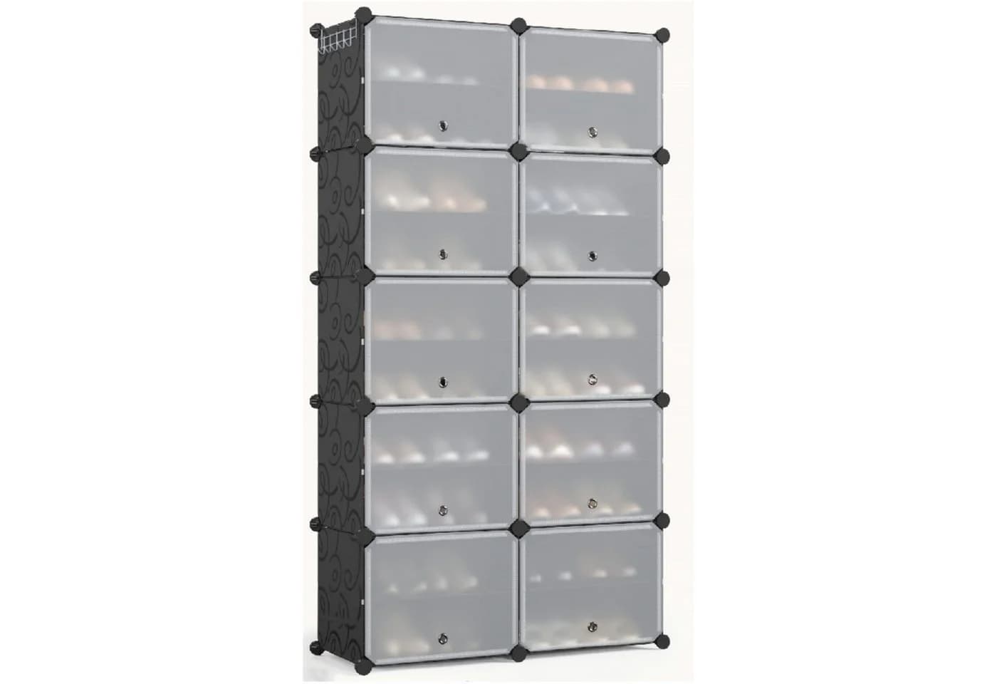 Mondeer Schuhschrank Schwarz Kunststoff Metall 40 Paar - Bild 2