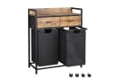 Mondeer Wäschekorb Metallgestell 2 x 50 L Schwarz Bild 2