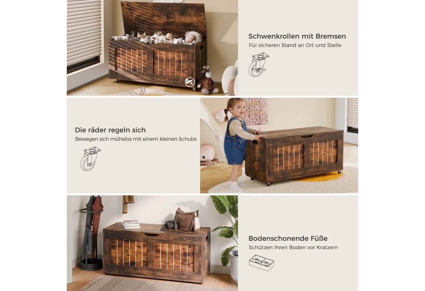 Mondeer Aufbewahrungsschrank Braun - Bild 5