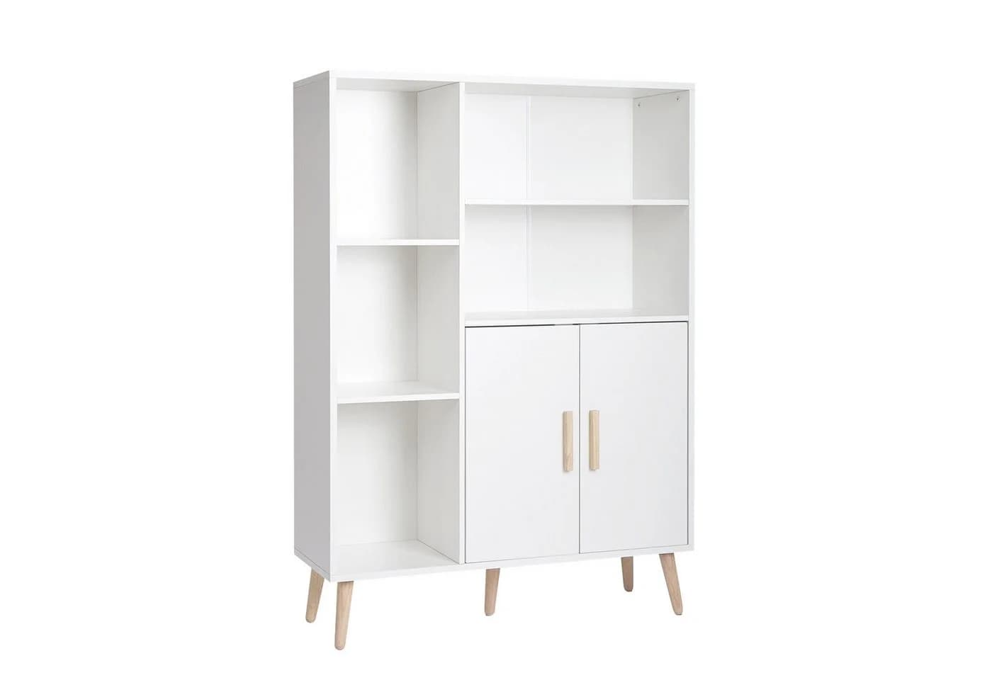Mondeer Kommode Sideboard, Lagerschrank mit 2 Türen und 5 Fächern, Holz - Bild 2