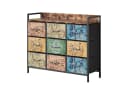 Mondeer Kommode Schubladenschrank 9 Blumenstoff Schubladen Metallrahmen Bild 2