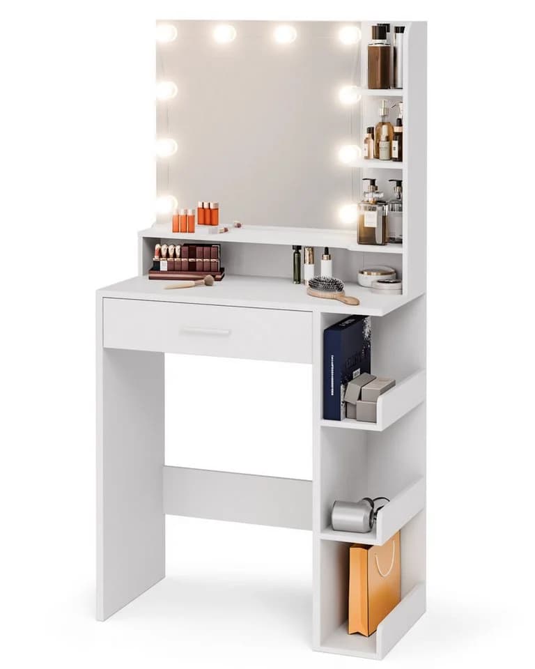 Mondeer Schminktisch Kosmetiktisch Weiß mit LED-Lichtkugeln - Bild 3