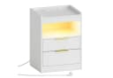 Mondeer Nachttisch LED Nachtkommode mit Steckdosen & USB, 3 Schubladen Bild 2