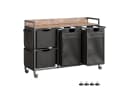 Mondeer Wäschekorb Metallgestell 4 Säcke 150L Schwarz Bild 2