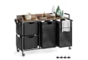 Mondeer Wäschekorb Metallgestell 4 Säcke 150L Schwarz Bild 3