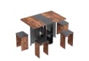 Mondeer Essgruppe Esstisch mit 4 Hockern Platzsparend 3-in-1-Funktion Bild 2