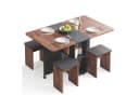 Mondeer Essgruppe Esstisch mit 4 Hockern Platzsparend 3-in-1-Funktion Bild 3
