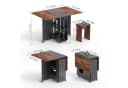 Mondeer Essgruppe Esstisch mit 4 Hockern Platzsparend 3-in-1-Funktion Bild 4