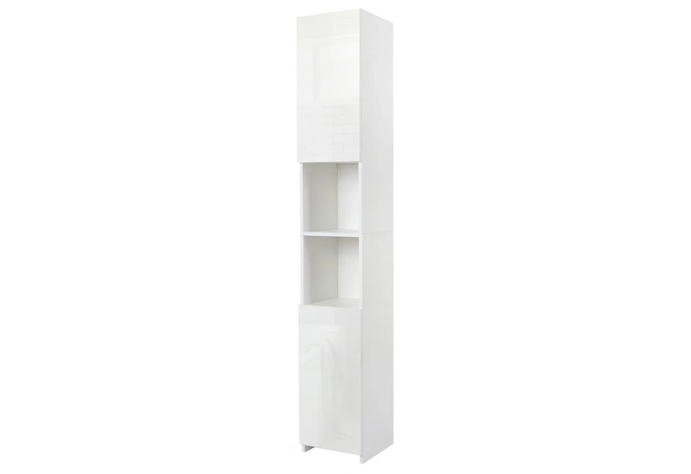 Mondeer Hochschrank Badschrank Weiß 2 Hochglanz Türen - Bild 2