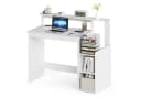 Mondeer Schreibtisch Computertisch mit Monitorhalterung 110x48x93 cm Weiß Bild 2