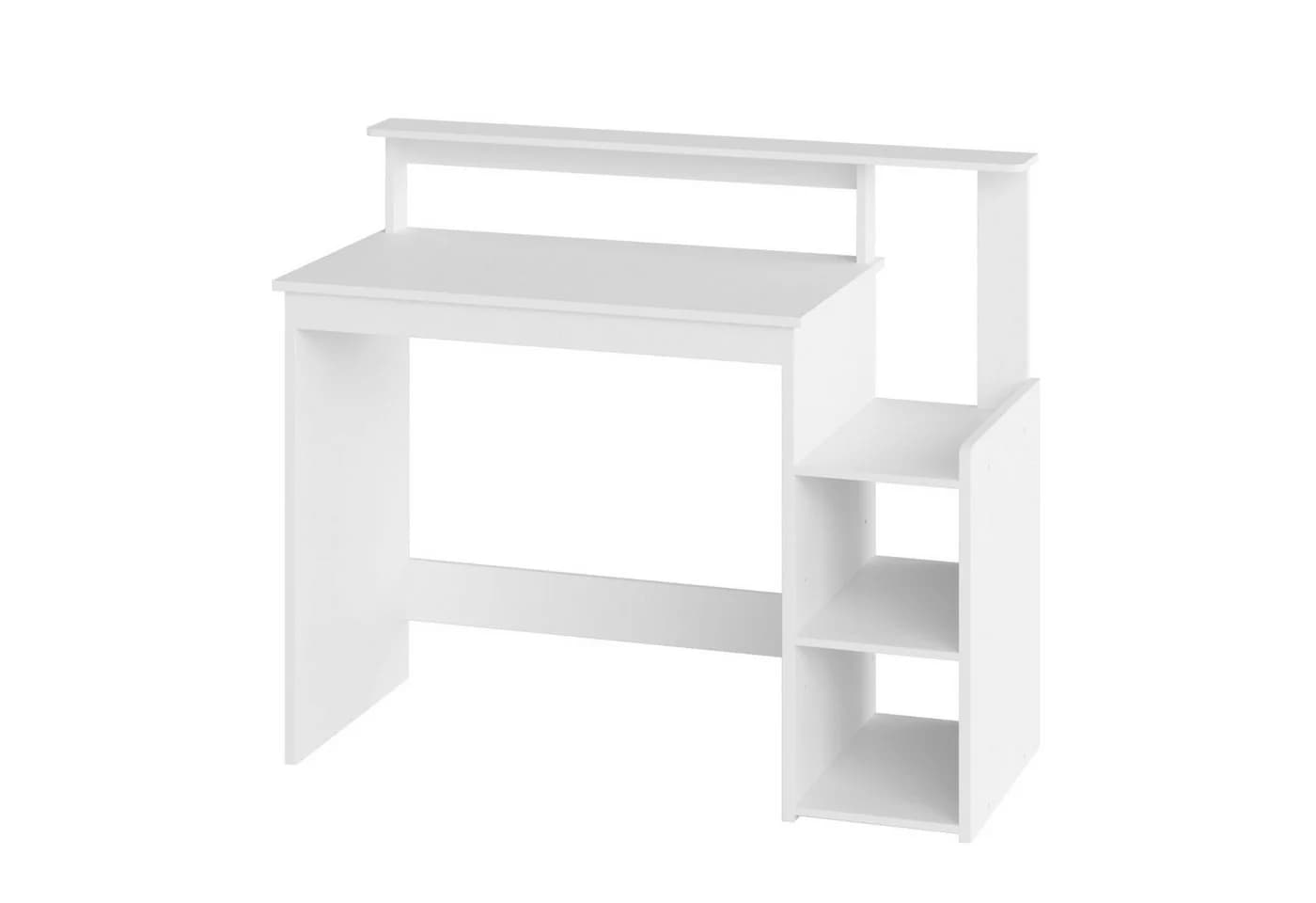 Mondeer Schreibtisch Computertisch mit Monitorhalterung 110x48x93 cm Weiß - Bild 3