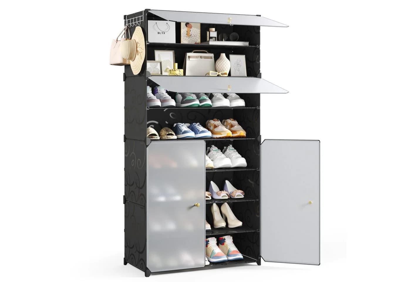 Mondeer Schuhregal Schuhschrank Kunststoff Platzsparend 8 Ebenen - Bild 3