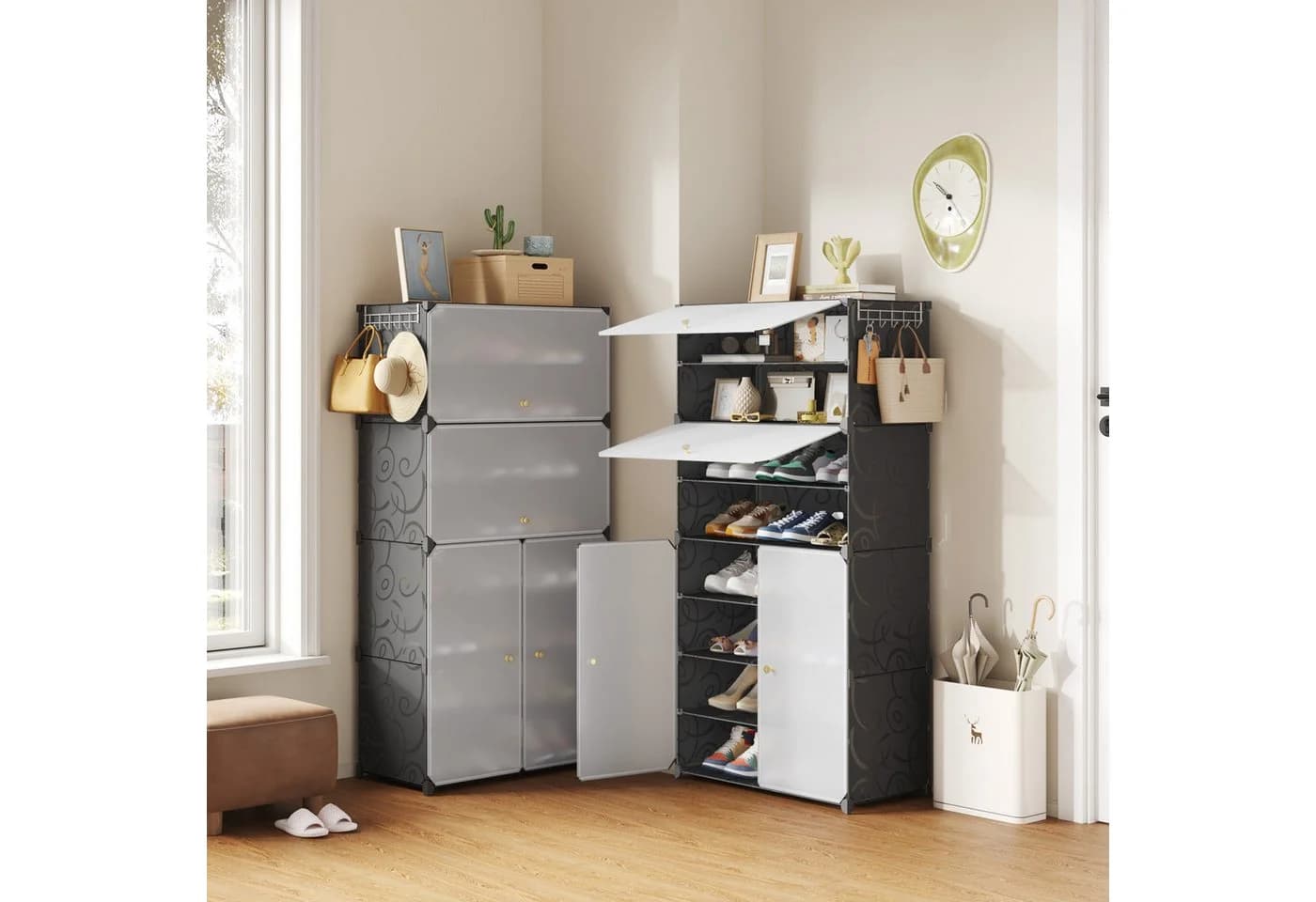 Mondeer Schuhregal Schuhschrank Kunststoff Platzsparend 8 Ebenen - Bild 4