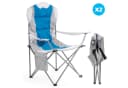 Mondeer Campingstuhl 2er Set Blau Klappstuhl mit Kissen Bild 4