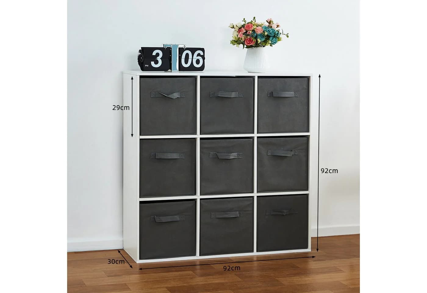 Mondeer 9er-Würfelregal mit Stoffboxen Weiß - Bild 3