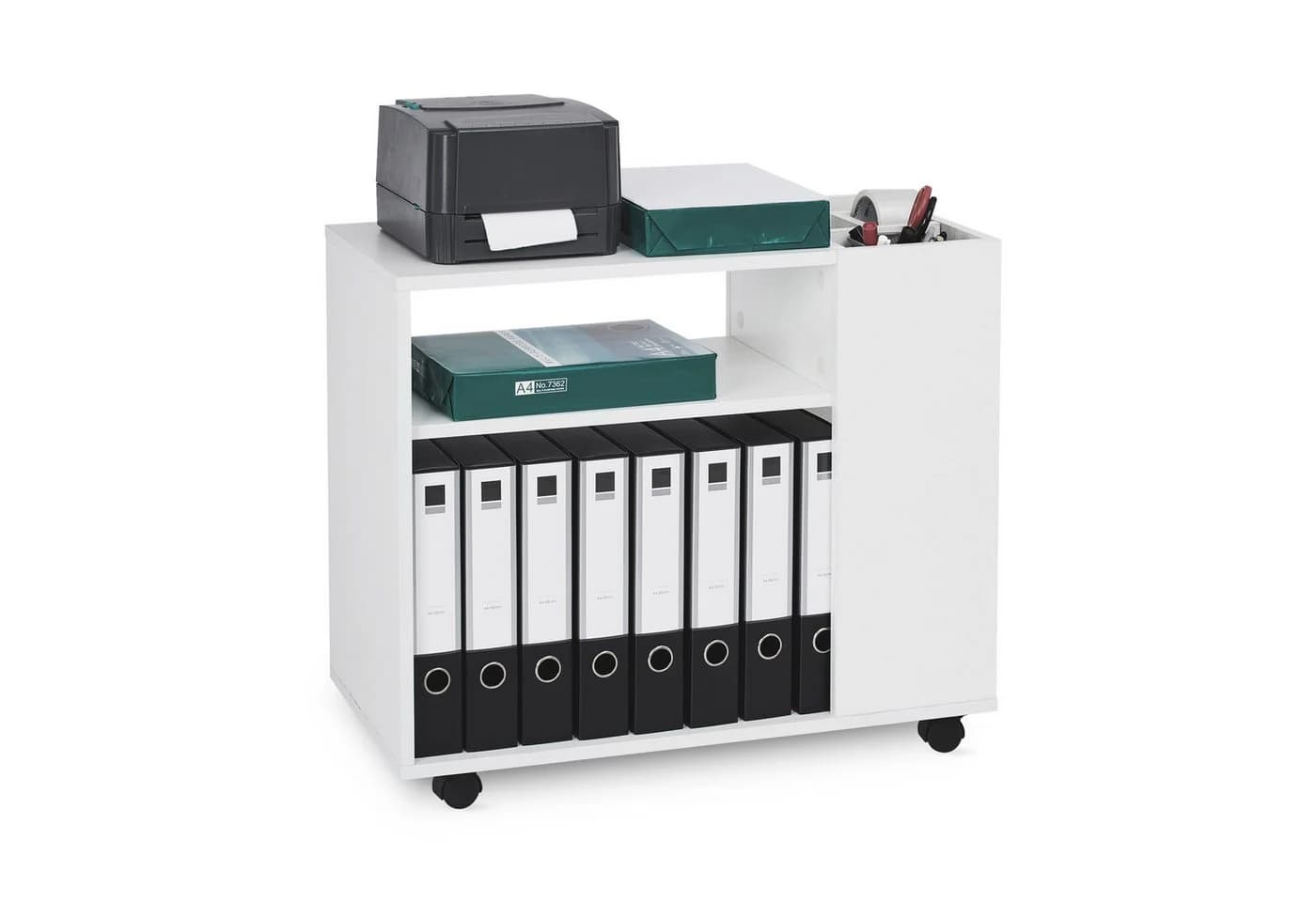 Mondeer Aktenschrank Mobiler Rollcontainer Weiß - Bild 4