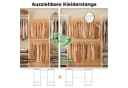 Mondeer Kleiderschrank Garderobenständer Teleskopstangen 6 Ablagen Schwarz/Weiß Bild 5