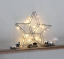 Spetebo LED Metall Stern Silber mit Timer - 40 LED / 30 cm Bild 1