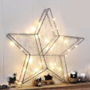 Spetebo LED Metall Stern Silber mit Timer - 40 LED / 30 cm Bild 2