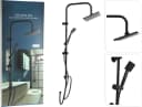 Spetebo Duscharmatur Set Regendusche Handbrause Schwarz Bild 1