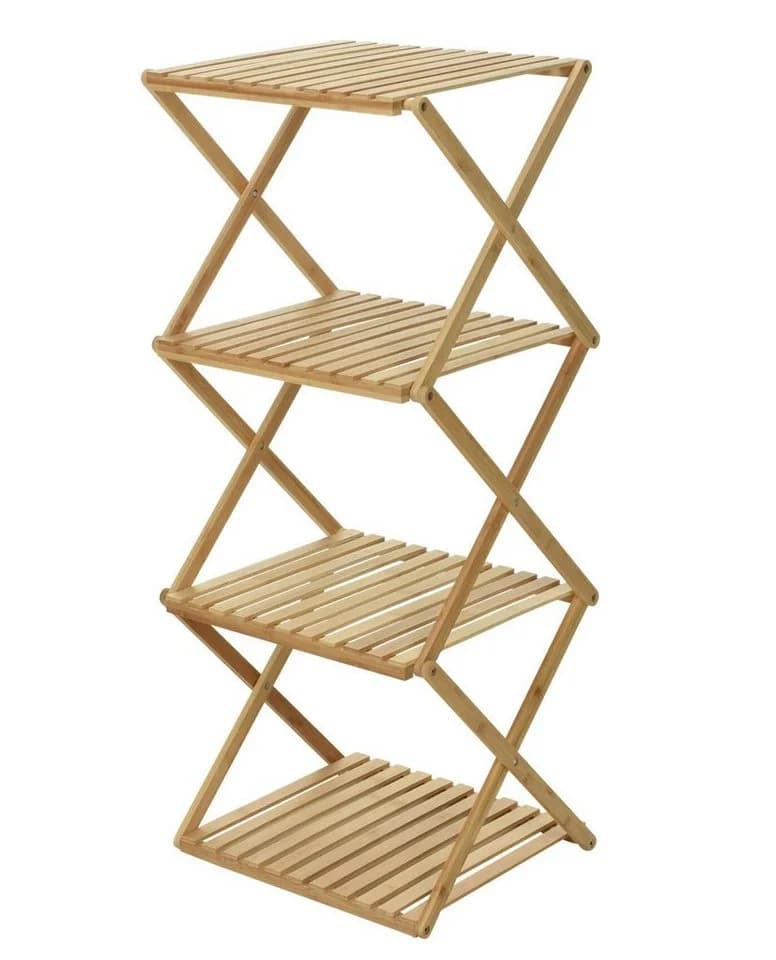 Spetebo Bambus Standregal Klappbar 4 Ablagen Natur - Bild 2