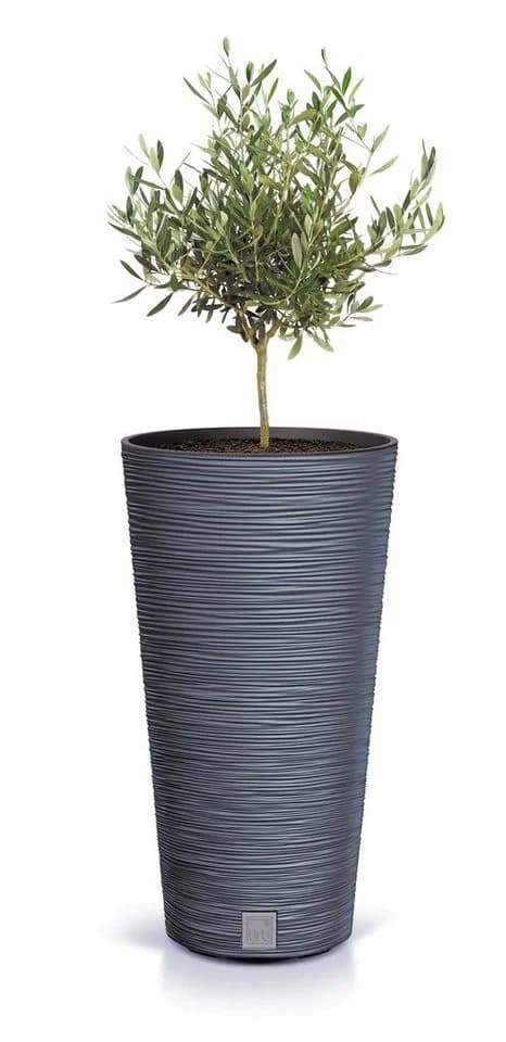 Spetebo Blumentopf Anthrazit Rillen Design Kunststoff - Bild 2