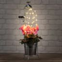 Spetebo LED Solar Deko Wasserhahn mit Blumentopf - Altsilber Bild 2