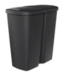 Spetebo Mülleimer Duo 45L Schwarz Kunststoff 2 Deckel Bild 2