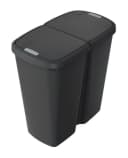 Spetebo Mülleimer Duo 45L Schwarz Kunststoff 2 Deckel Bild 4