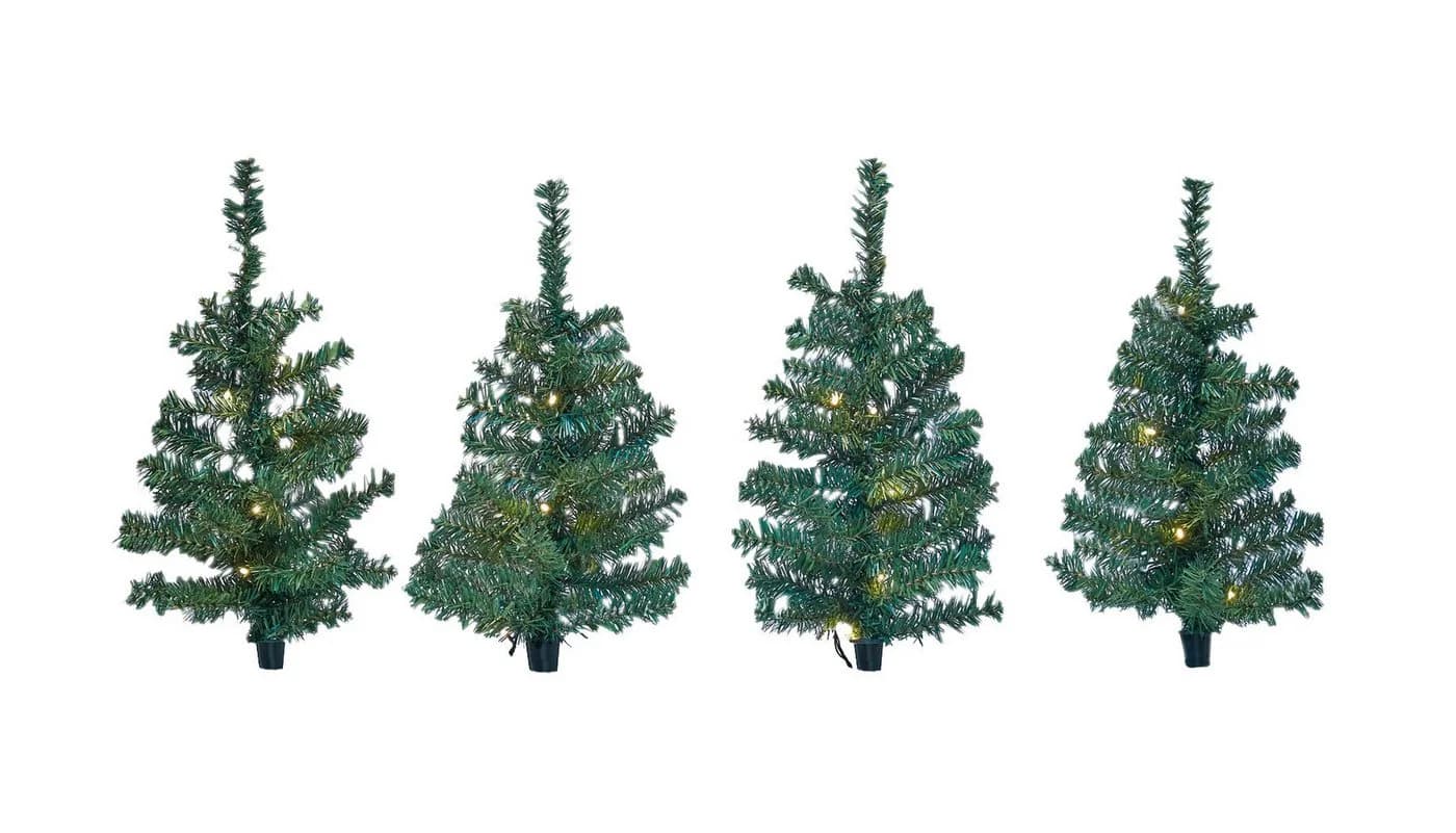 Spetebo 4er Set Lichterbäumchen Grün 40 LED Gartenstecker - Bild 2