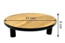 Spetebo Blumenhocker Teak Schwarz Mini Holz Pflanzenhocker Bild 1
