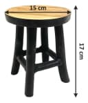 Spetebo Blumenhocker Teak Schwarz Runder Pflanzenständer Bild 1