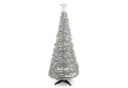 Spetebo Künstlicher Spiral-Weihnachtsbaum 150 cm Silber mit LED Bild 2