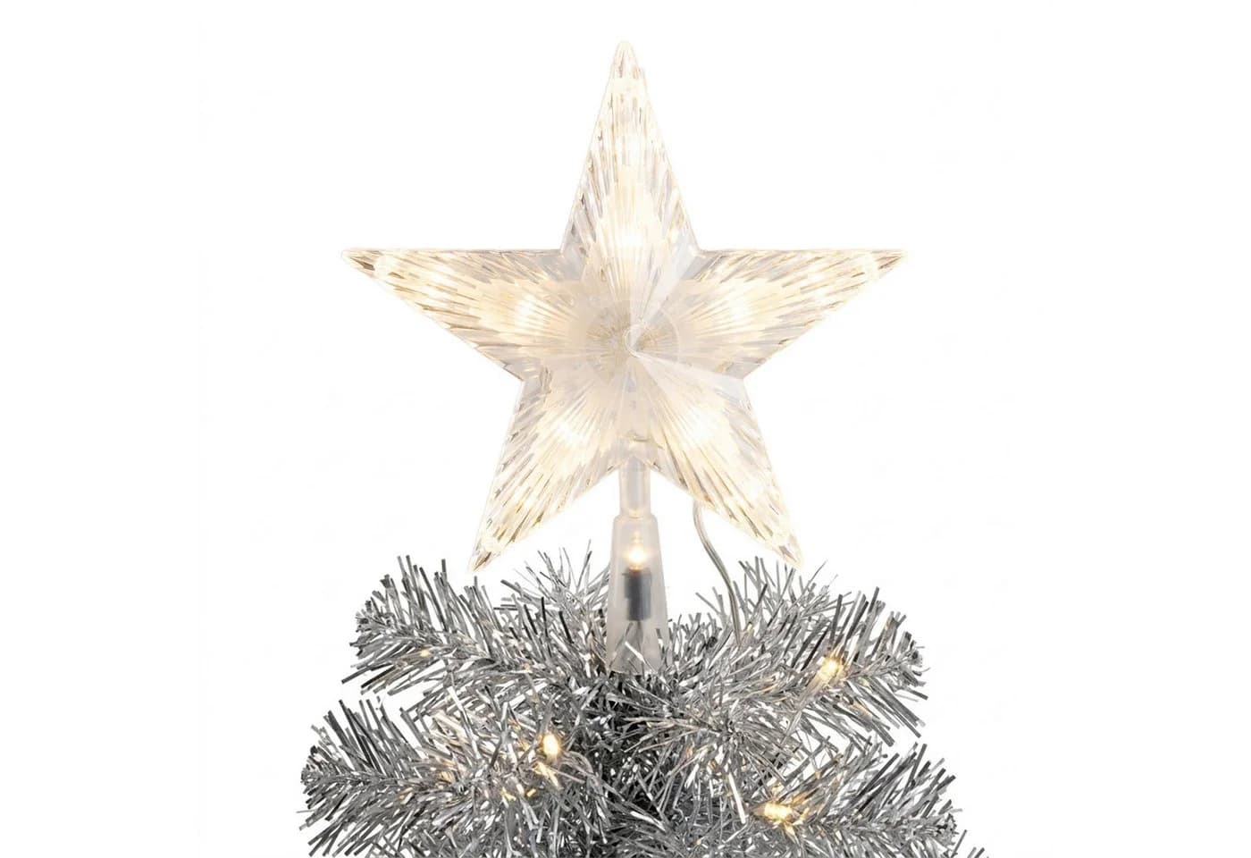 Spetebo Künstlicher Spiral-Weihnachtsbaum 150 cm Silber mit LED - Bild 4