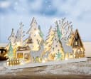 Spetebo LED Holz Winterlandschaft mit Glitzer 30 cm Bild 1