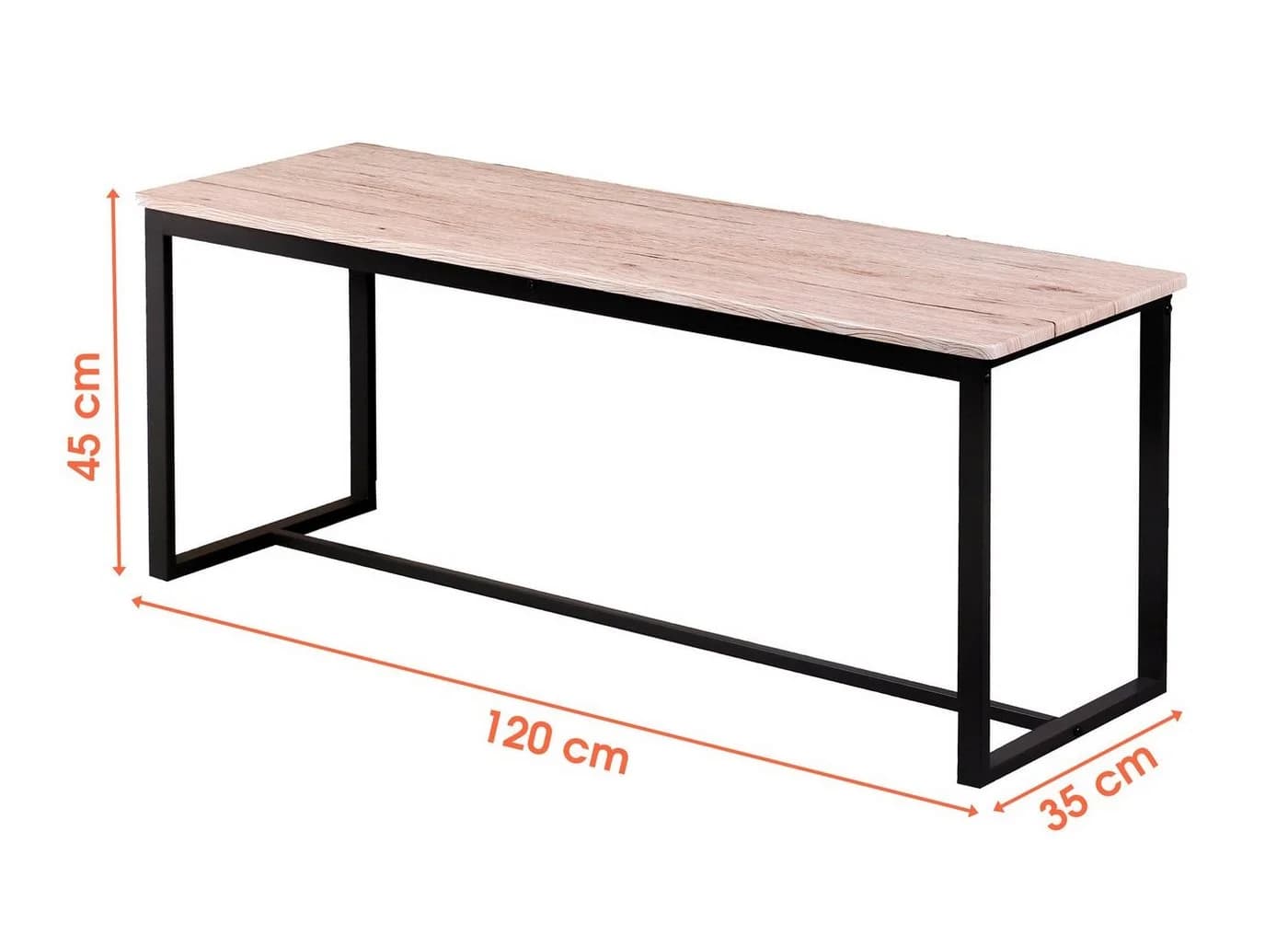 Spetebo Sitzbank mit Metallgestell 120x35 cm Esszimmer Bank Holzfurnier