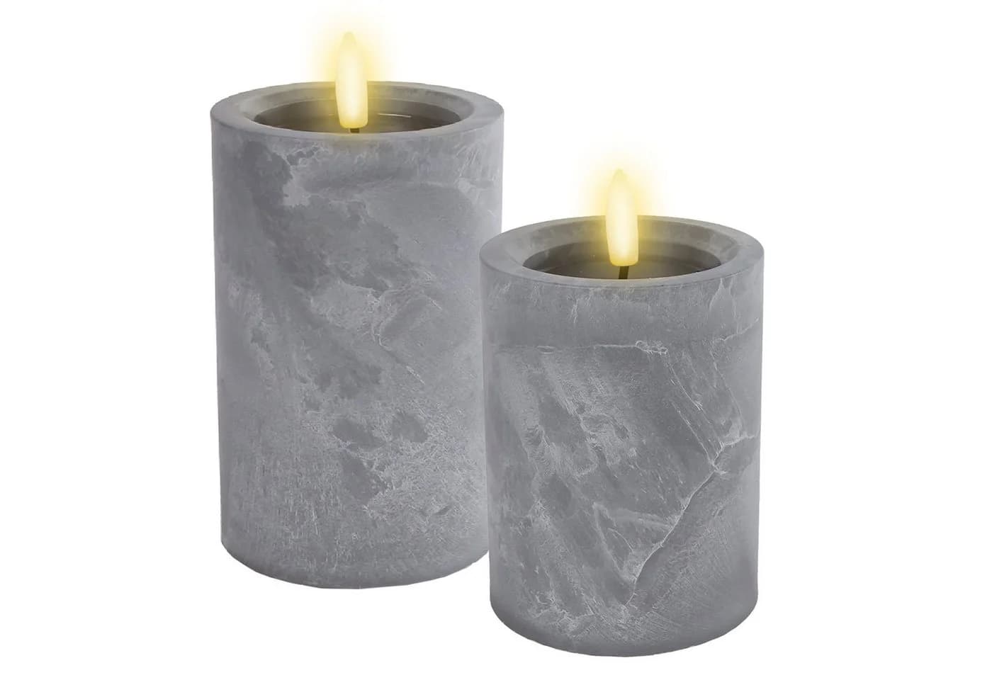 Spetebo LED Kerze in Beton Optik warm weiß mit Timer 2er Set - Bild 2