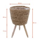 Spetebo Blumenständer aus Stroh mit Holzbeinen Bild 1