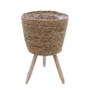 Spetebo Blumenständer aus Stroh mit Holzbeinen Bild 2