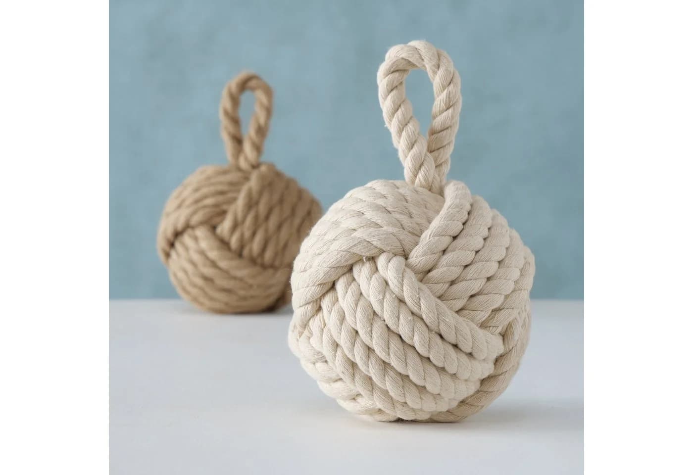 Spetebo Türstopper Jute Knoten 2er Set Creme Beige Maritim - Bild 3