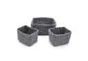 Spetebo Aufbewahrungskorb 3er Set Grau Papier-Rattan Bild 2