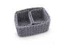 Spetebo Aufbewahrungskorb 3er Set Grau Papier-Rattan Bild 3