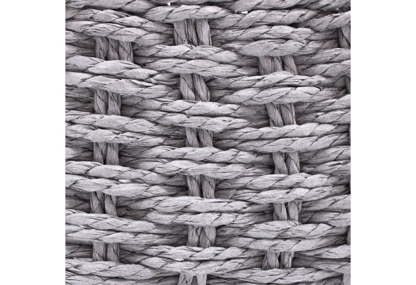 Spetebo Aufbewahrungskorb 3er Set Grau Papier-Rattan - Bild 4