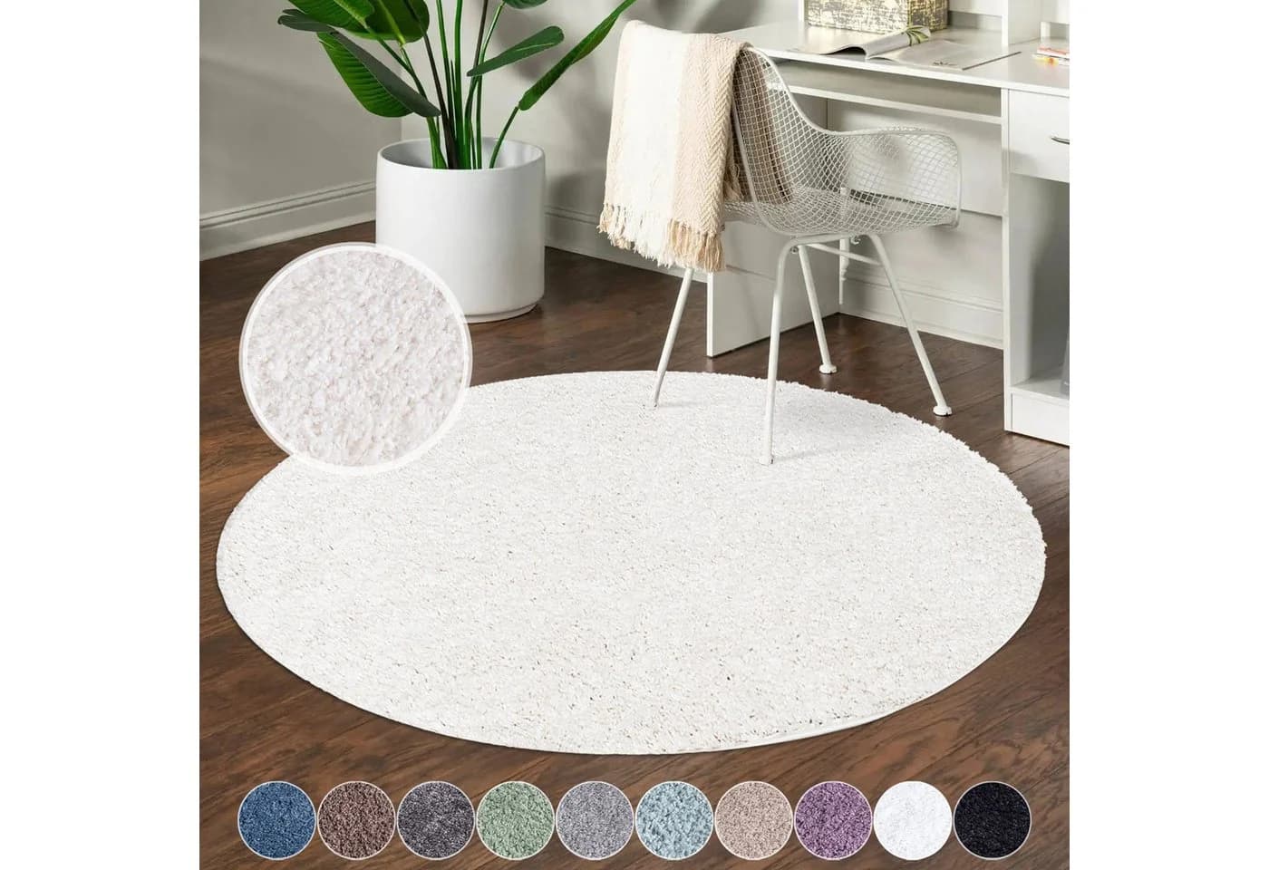 Carpet City Hochflor-Teppich City Shaggy Beige Rund 120cm - Bild 2