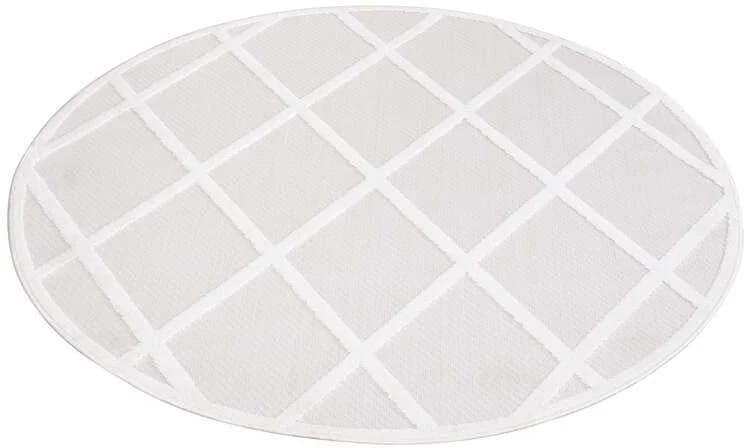 CARPET CITY In-& Outdoorteppich Santorini 457 Beige 3D-Effekt Raute-Look