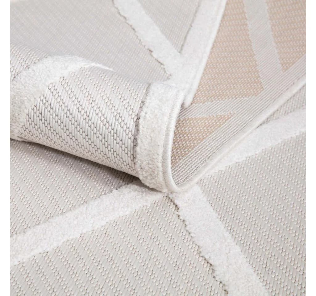 CARPET CITY In-& Outdoorteppich Santorini 457 Beige 3D-Effekt Raute-Look - Bild 4