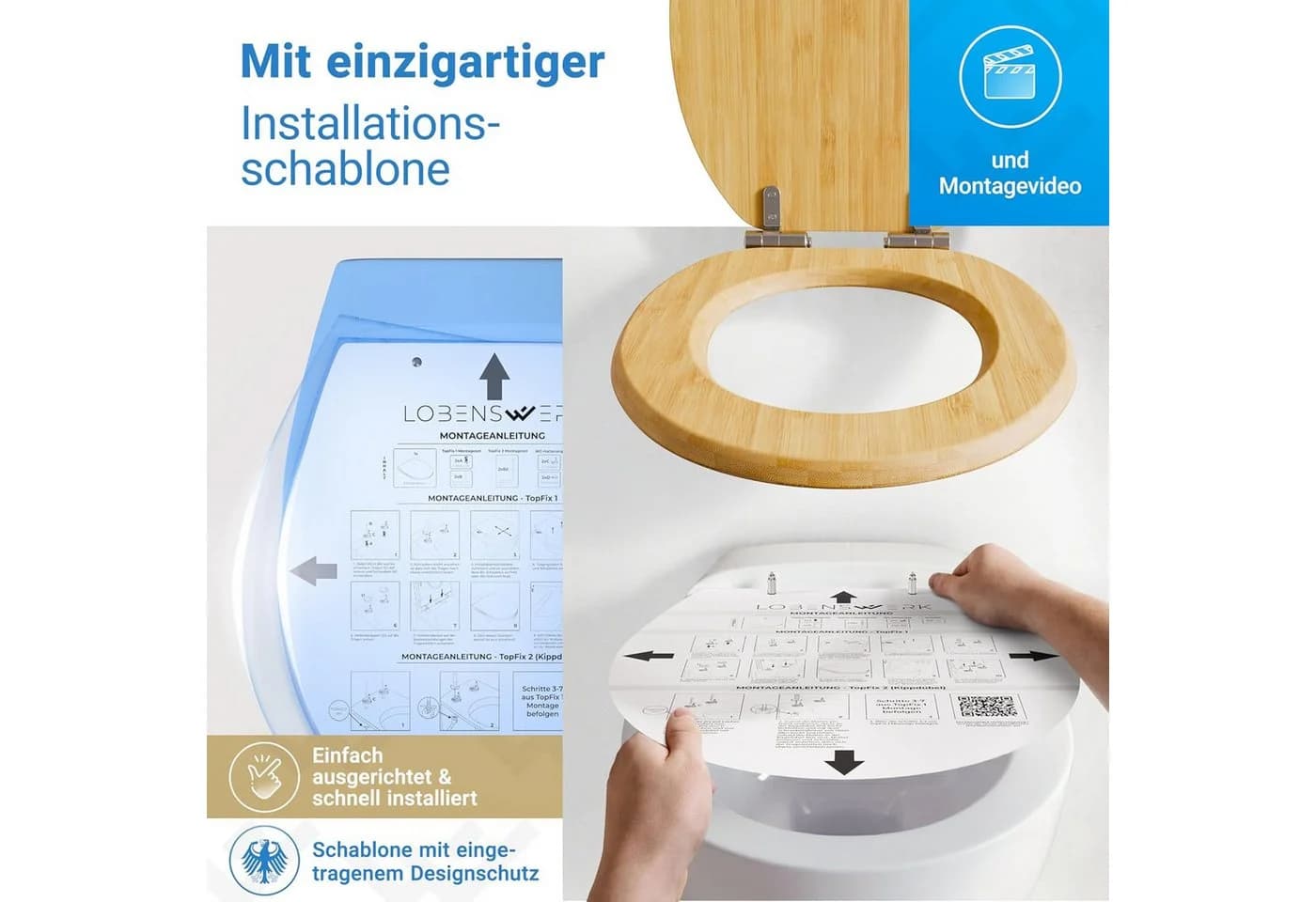 Lobenswerk WC-Sitz mit SoftClose Absenkautomatik Beige - Bild 4