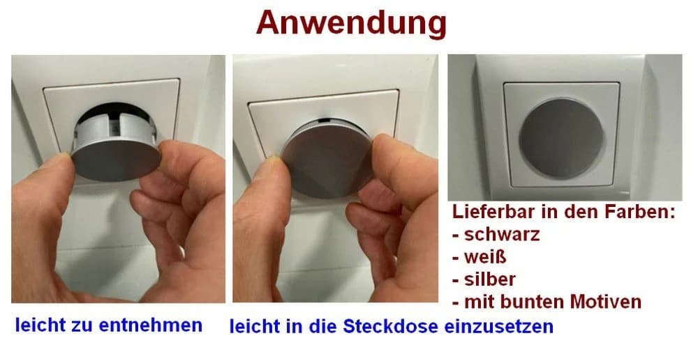 STECKEL Steckdosen-Abdeckungen 12 Stück Weiß Kunststoff Staubschutz - Bild 5