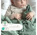 DIKOS Babydecke Mulltücher 4er-SET Gekreppt BIO-Baumwolle Mint Creme Bild 3